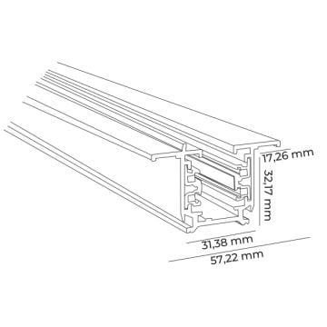 MOLLED MOL493 3 Metre Siyah/Beyaz Sıva Altı Trifaze Ray