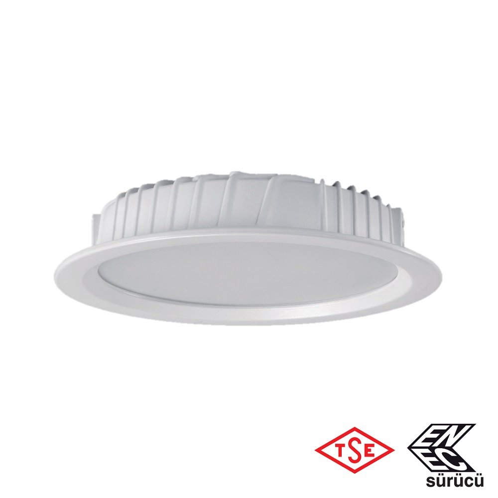 inoled 3710-02 24 Watt TSE Sertifikalı Sıva Altı Downlight Armatür - Gün Işığı (3000K)