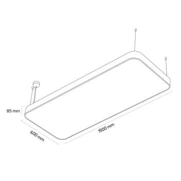 GOYA GY 8119-60x150 Siyah/Beyaz Kasa 228 Watt 60x150 cm Dikdörtgen Lineer Sarkıt Armatür