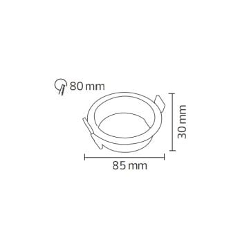 HOROZ 015-048-0001 Sıva Altı Siyah Yuvarlak Spot Kasası (Metal)