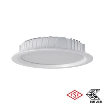 inoled 3710-01 24 Watt TSE Sertifikalı Sıva Altı Downlight Armatür - Beyaz Işık (6500K)