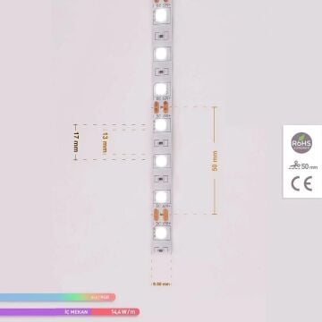 ACK AS01-00309 12 Volt 10 Watt/Metre RGB Şerit Led [5 Metre]