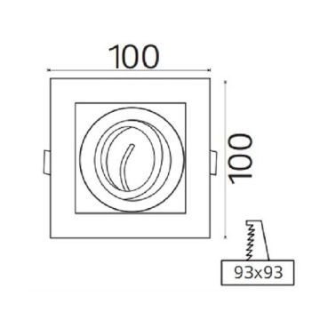 HOROZ 015-048-0002 Sıva Altı Beyaz Kare Spot Kasası (Metal)