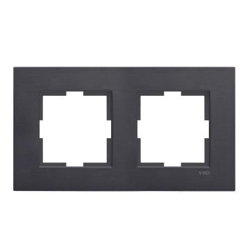 VİKO Novella 92192312 Eloxal İkili Yatay Çerçeve [Siyah]