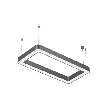 GOYA GY 8118-60x120 Siyah/Beyaz Kasa 74 Watt 60x120 cm Dikdörtgen Halka Lineer Sarkıt Armatür