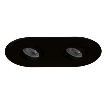 goldX ZE1001-01 Siyah Sıva Altı İkili Oval Spot Kasası