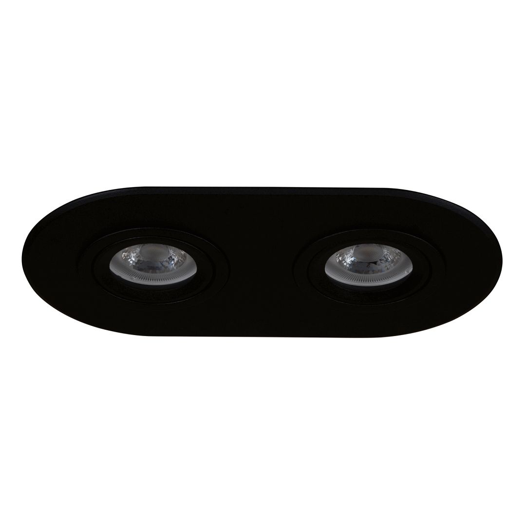 goldX ZE1001-01 Siyah Sıva Altı İkili Oval Spot Kasası