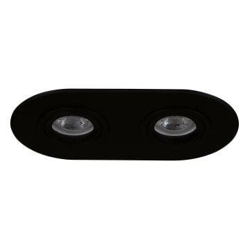 goldX ZE1001-01 Siyah Sıva Altı İkili Oval Spot Kasası