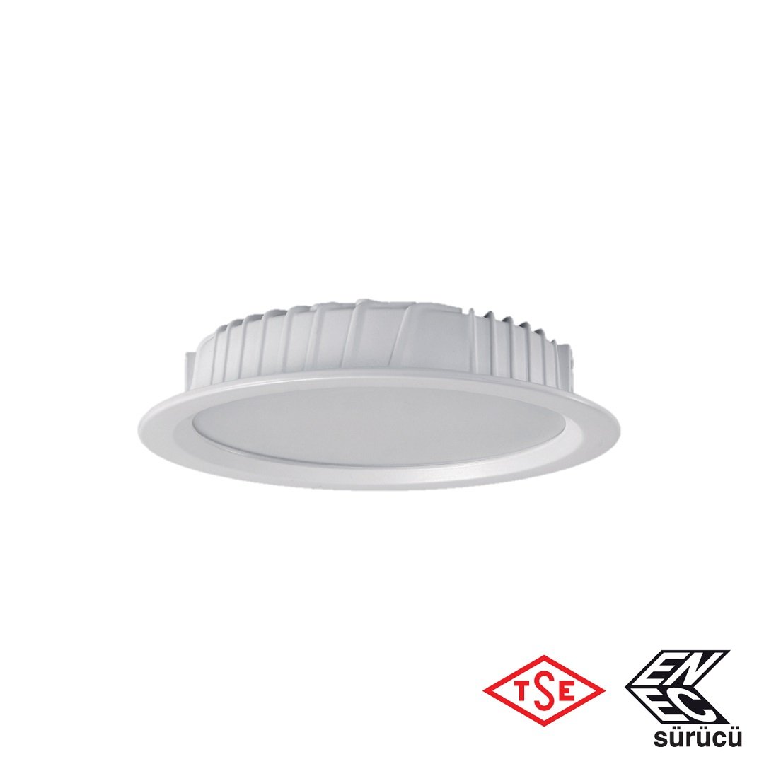 inoled 3704-01 12 Watt TSE Sertifikalı Sıva Altı Downlight Armatür - Beyaz Işık (6500K)