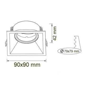 HOROZ 015-030-0001 Sıva Altı Siyah Kare Spot Kasası (Meta)