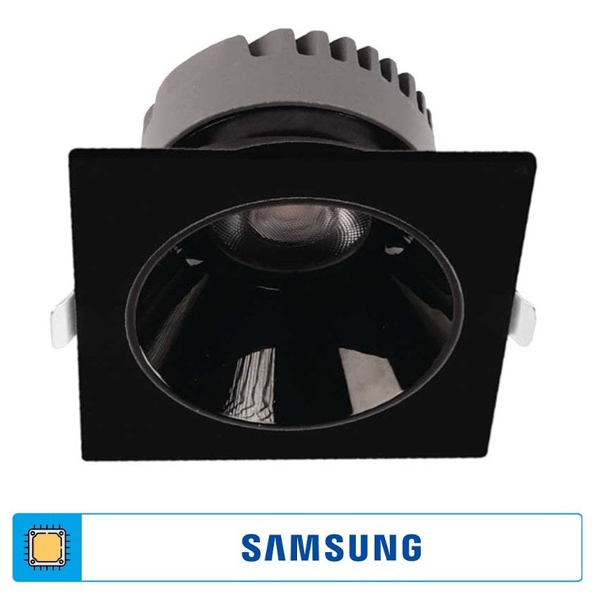ACK AD10-03531 25 Watt Siyah Sıva Altı Kare SAMSUNG LED Spot - Beyaz Işık (6500K)
