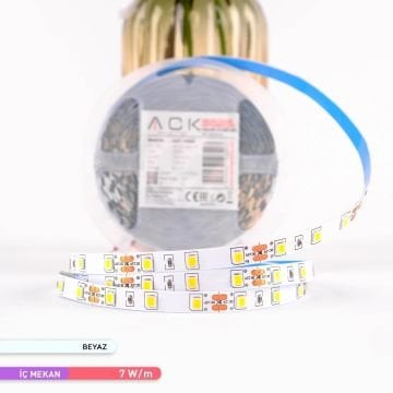 ACK AS01-00803 12 Volt 7 Watt/Metre Beyaz (6500K) Şerit Led [5 Metre]