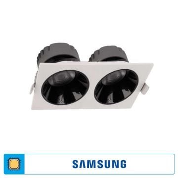 ACK AD10-01610 2x10 Watt Siyah-Beyaz İkili Sıva Altı SAMSUNG LED Spot - Ilık Beyaz (4000K)
