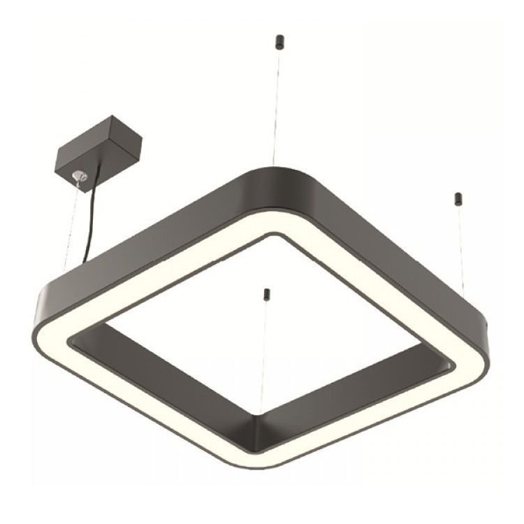 GOYA GY 8114-90 Siyah/Beyaz Kasa 73 Watt 90x90 cm Kare Halka Lineer Sarkıt Armatür