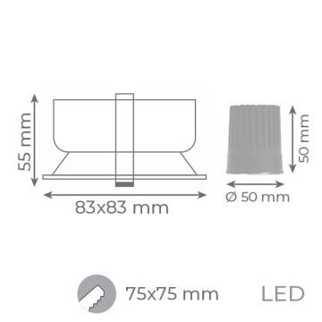goldX ZE647-G 12 Watt Gold Sıva Altı Kare LED Spot (SAMSUNG LED & EAGLERISE Driver)