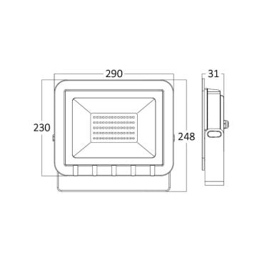 Braytron BT60-19132 100 Watt LED Projektör - Beyaz Işık (6500K)