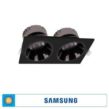 ACK AD10-01631 2x10 Watt Siyah İkili Sıva Altı SAMSUNG LED Spot - Beyaz Işık (6500K)