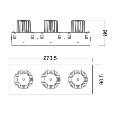 EGGE EGC-7315 Siyah/Beyaz Kasa 3x15 Watt Üçlü LED Mağaza Spotu (CREE LED) - Gün Işığı (3000K)