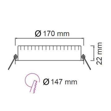 HOROZ 016-068-0012 12 Watt Sıva Altı Yuvarlak Backlight LED Panel (ABS Plastik)