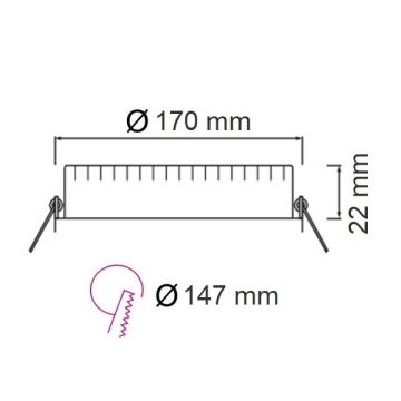 HOROZ 016-068-0012 12 Watt Siyah Sıva Altı Yuvarlak Backlight LED Panel (ABS Plastik)