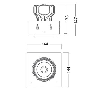 EGGE EGC-7142 Siyah/Beyaz Kasa Kare 42 Watt LED Mağaza Spotu (CREE LED) - Gün Işığı (3000K)