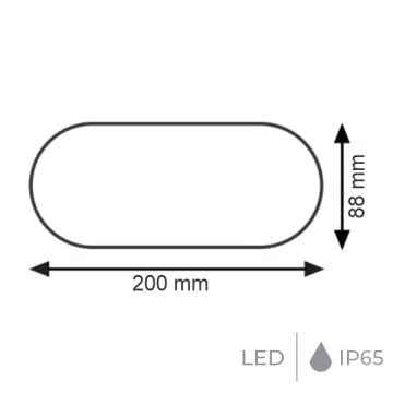 K2 GLOBAL KDL642 12 Watt Beyaz Kafesli Elips Dış Mekan LED Glop Armatür (IP65)
