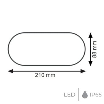 K2 GLOBAL KDL641 12 Watt Beyaz Elips Dış Mekan LED Glop Armatür (IP65)