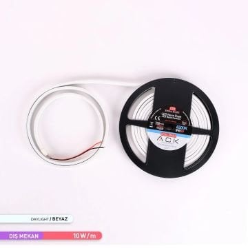 ACK AS03-00603 12 Volt 10 Watt/Metre Dimlenebilir Neon Hortum Led - Beyaz Işık (6500K) [5 Metre]
