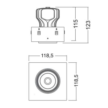 EGGE EGC-7130 Siyah/Beyaz Kasa Kare 30 Watt LED Mağaza Spotu (CREE LED) - Gün Işığı (3000K)