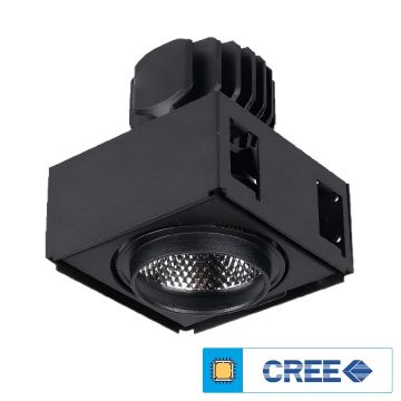 EGGE EGC-7130 Siyah/Beyaz Kasa Kare 30 Watt LED Mağaza Spotu (CREE LED) - Gün Işığı (3000K)