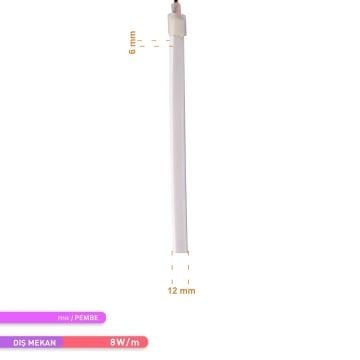 ACK AS03-00602 12 Volt 10 Watt/Metre Dimlenebilir Neon Hortum Led - Pembe Işık [5 Metre]