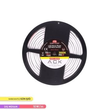 ACK AS03-00600 12 Volt 10 Watt/Metre Dimlenebilir Neon Hortum Led - Gün Işığı (3000K) [5 Metre]