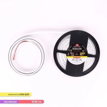 ACK AS03-00600 12 Volt 10 Watt/Metre Dimlenebilir Neon Hortum Led - Gün Işığı (3000K) [5 Metre]