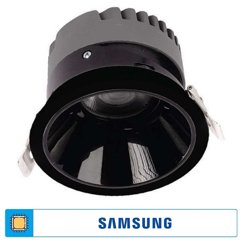 ACK AD10-03111 25 Watt Siyah Sıva Altı Yuvarlak SAMSUNG LED Spot - Ilık Beyaz (4000K)