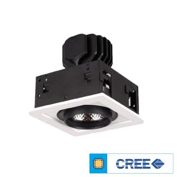 EGGE EGC-8124 Beyaz-Siyah Kasa Kare 24 Watt Üçlü LED Mağaza Spotu (CREE LED) - Gün Işığı (3000K)