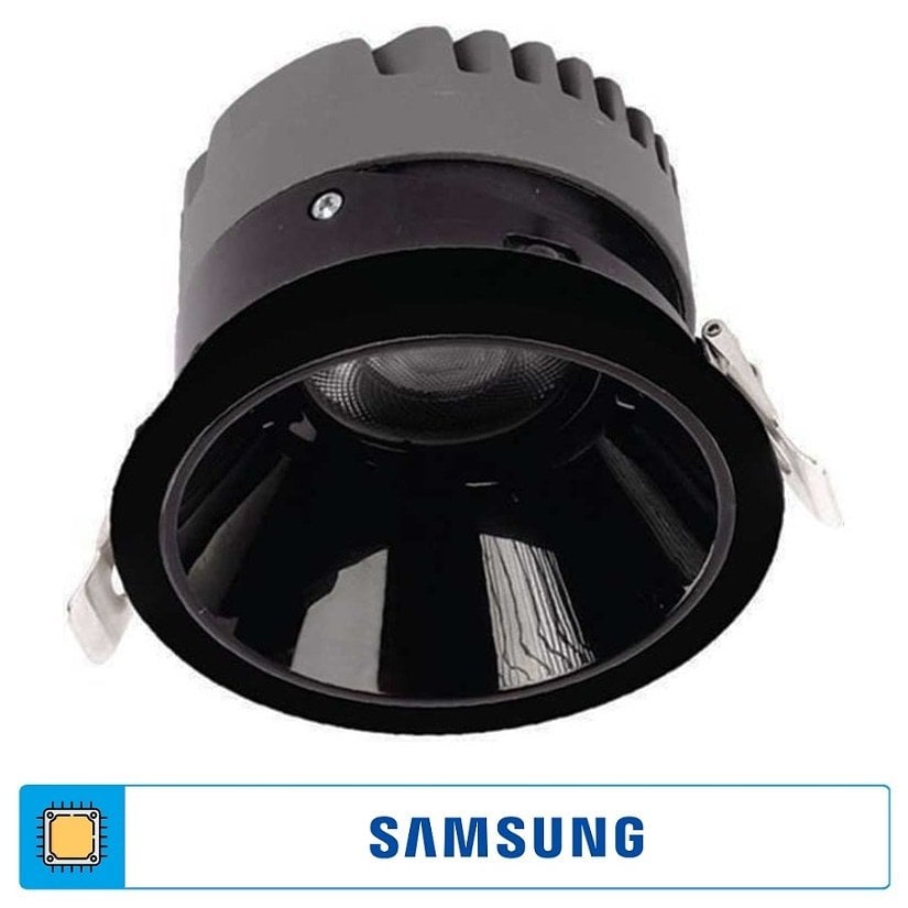 ACK AD10-03131 25 Watt Siyah Sıva Altı Yuvarlak SAMSUNG LED Spot - Beyaz Işık (6500K)
