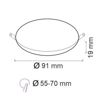 HOROZ 016-052-0010 10 Watt Ayarlanabilir Yuvarlak LED Panel - Beyaz Işık (6400K)