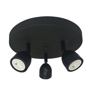 Crealight MOL074 Siyah Sıva Üstü Hareketli Üçlü Spot (GU10 Duylu)