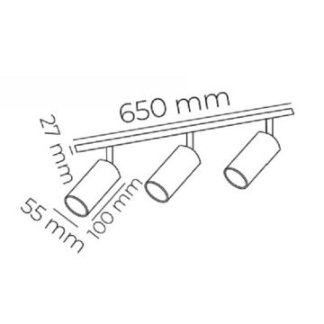 Crealight MOL066 Siyah Sıva Üstü Hareketli Üçlü Spot (GU10 Duylu)