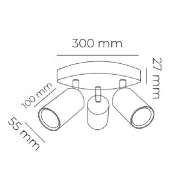 Crealight MOL071 Beyaz Sıva Üstü Hareketli Üçlü Spot (GU10 Duylu)